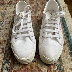 Superga White Platform Sneakers